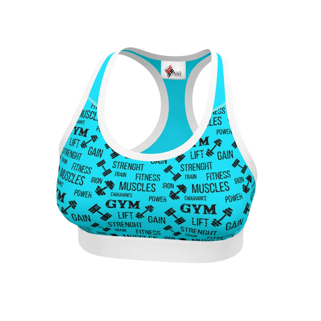 Strike Sports Bra Cyan Blue