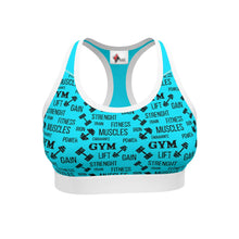 Load image into Gallery viewer, Strike Sports Bra Cyan Blue
