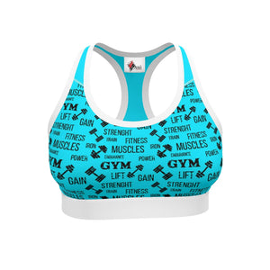 Strike Sports Bra Cyan Blue