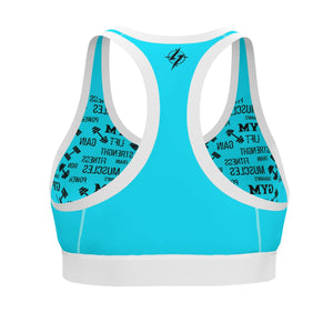 Strike Sports Bra Cyan Blue