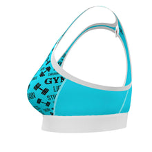 Load image into Gallery viewer, Strike Sports Bra Cyan Blue
