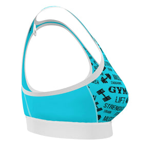 Strike Sports Bra Cyan Blue