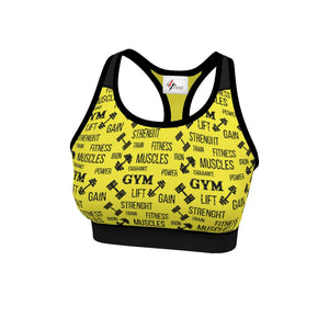 Strike Sports Bra Yellow