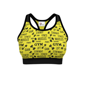 Strike Sports Bra Yellow